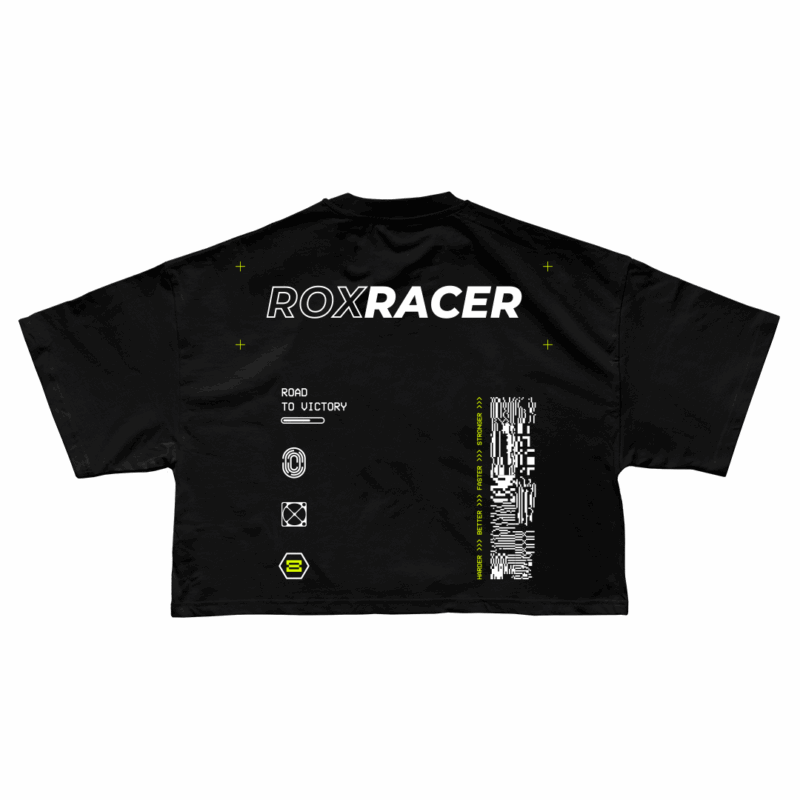 Oversize Heavy CROP T-Shirt Woman RoxRacer Neon Fury